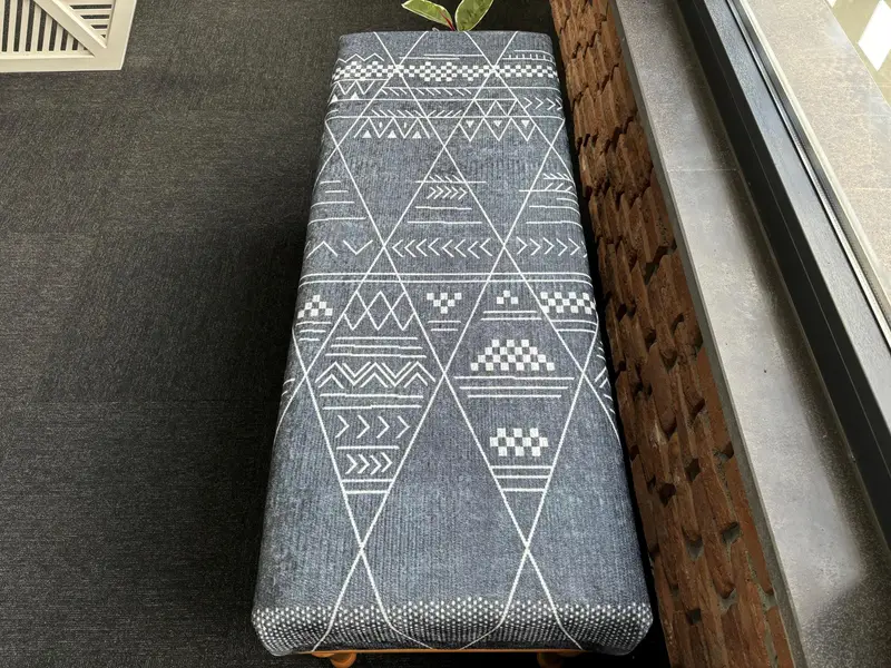 Modüler Kilim'den Esinlenen Osmanlı, Gri ve Bej Yün Karışımı Osmanlı