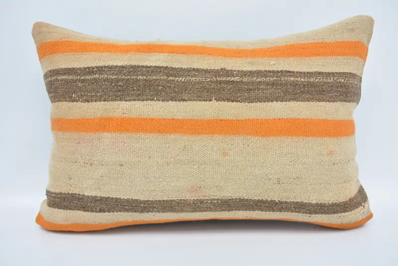 Outdoor Bolster Pillow Cover, Cushion, 16x24 Beige Pillow Case, Patio Pillow, Vintage Kilim Throw Pillow, Kilim Pillow Cover, Throw Kilim Pillow - 1
