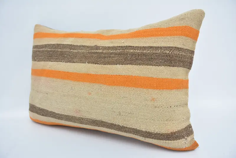 Outdoor Bolster Pillow Cover, Cushion, 16x24 Beige Pillow Case, Patio Pillow, Vintage Kilim Throw Pillow, Kilim Pillow Cover, Throw Kilim Pillow - 4
