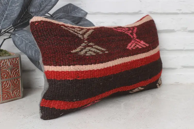 Home Decor Pillow, Retro Cushion Case, 8x16 Brown Cushion Case, Interior Designer Pillow, Pillow for Sofa, Pillow Cover, Square Throw Cushion Cover - 4