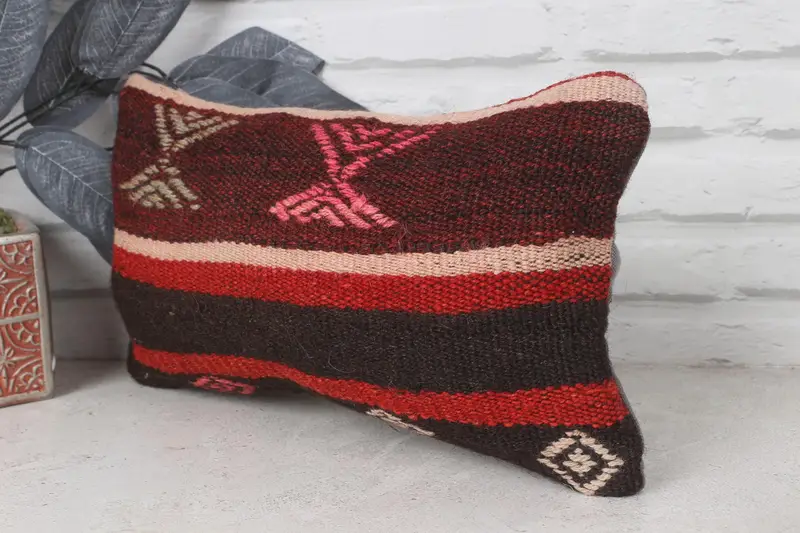 Home Decor Pillow, Retro Cushion Case, 8x16 Brown Cushion Case, Interior Designer Pillow, Pillow for Sofa, Pillow Cover, Square Throw Cushion Cover - 3