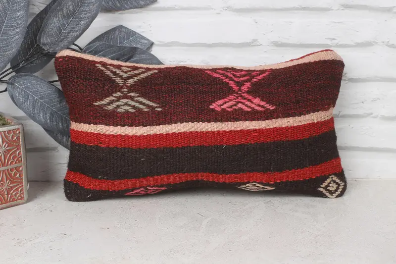 Home Decor Pillow, Retro Cushion Case, 8x16 Brown Cushion Case, Interior Designer Pillow, Pillow for Sofa, Pillow Cover, Square Throw Cushion Cover - 1
