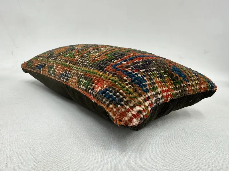 Pillow, 8x16 Green Cushion, Kilim Pillow, Pet Pillow Sham, Floor Cushion Case, Bolster Pillow Case, Vintage Pillow, Pillow for Couch - 6