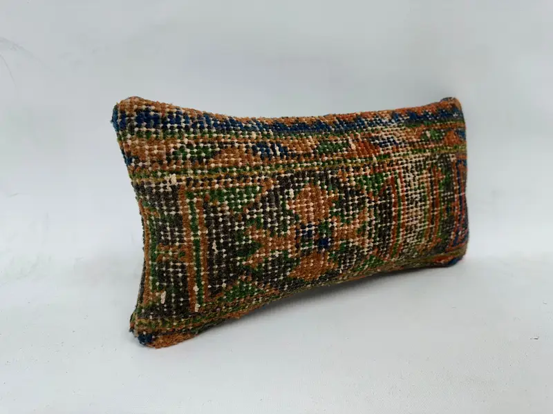 Pillow, 8x16 Green Cushion, Kilim Pillow, Pet Pillow Sham, Floor Cushion Case, Bolster Pillow Case, Vintage Pillow, Pillow for Couch - 3