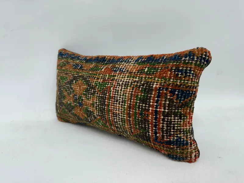 Pillow, 8x16 Green Cushion, Kilim Pillow, Pet Pillow Sham, Floor Cushion Case, Bolster Pillow Case, Vintage Pillow, Pillow for Couch - 4
