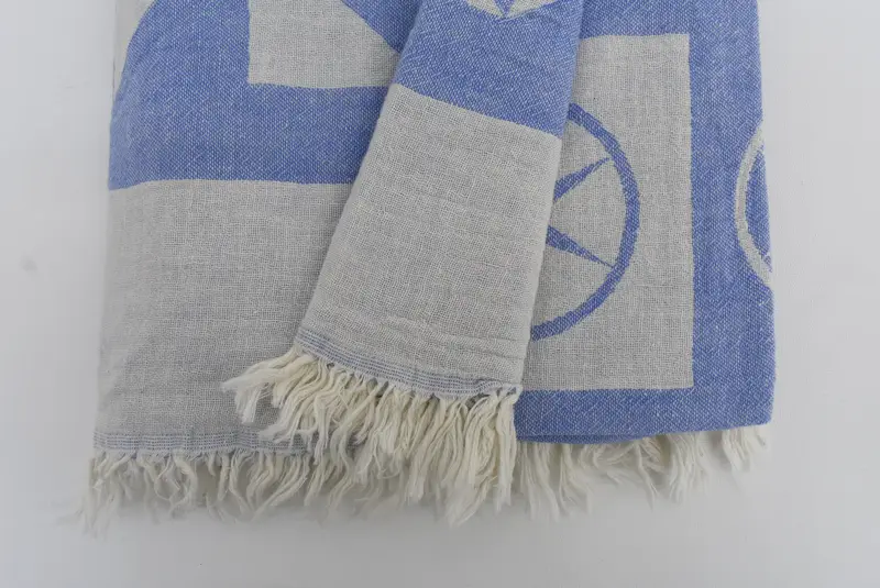 Summer Gift, Best Wedding Gift, Travel Towel, Lightweight Turkish towel, Personalized Gift For Her, 70x36 Cotton Compass Design Towel, Bath towel - 4
