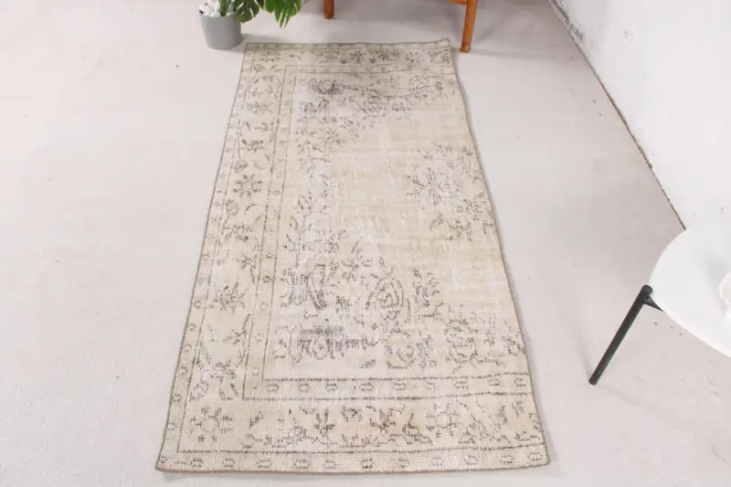 Beiger Blumenteppich, 2,8x5,9 Fuß, elegantes beige-braunes Dekor