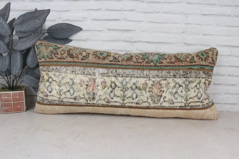 16x36 Beige Cushion Cover, Authentic Cushion, Boho Pillow, Neutral Pillow Sham, Cushion Cover, Boho Pillow Sham Cover, Turkish Pillow - 1
