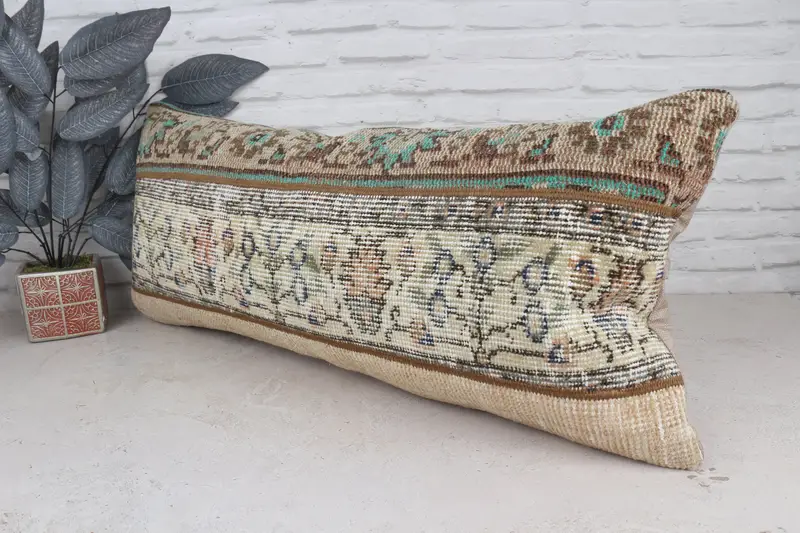 16x36 Beige Cushion Cover, Authentic Cushion, Boho Pillow, Neutral Pillow Sham, Cushion Cover, Boho Pillow Sham Cover, Turkish Pillow - 4