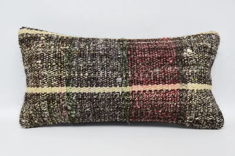 Throw Brown Minimalist Cushion Case, Striped 8x16 inch Gift Pillow Sham - 1