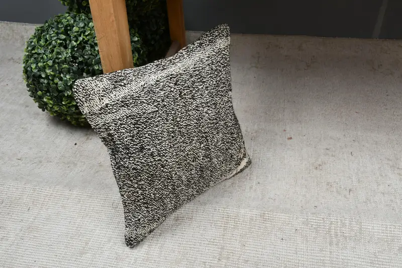 Turkish Kilim Pillow, Cotton Cushion Cover, Kilim Cushion Sham, 12x12 Brown Pillow Case, Handmade Kilim Cushion, Cushion Case - 7