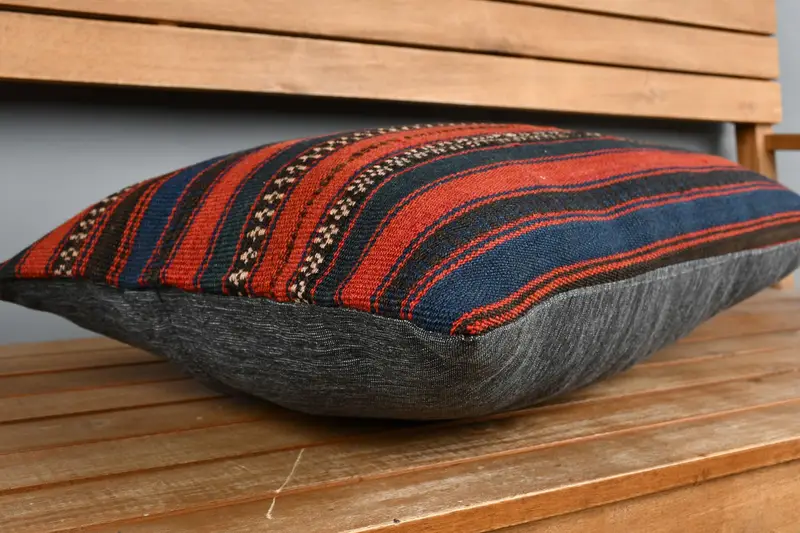Pillow Cover, Vintage Kilim Throw Pillow, Interior Designer Pillow, Antique Pillows, 16x24 Red Pillow, Luxury Cushion Case - 3