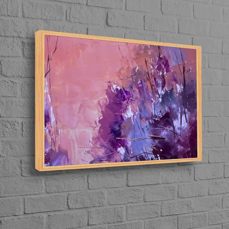 Zarif Pembe ve Mor Çağdaş Baskılı Kanvas Tablo