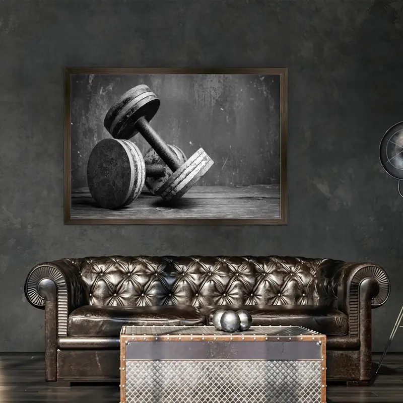 Elegant Black and White Printed Glass for Modern Gyms