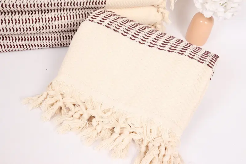 Kingsize -Verbressung, bester Freund Hochzeitsgeschenk, gewebte Decke, Boho -Wurfdecke, 90x76 Baumwolldiamanttuch, Bachelorette Party Gefälligkeiten - 4