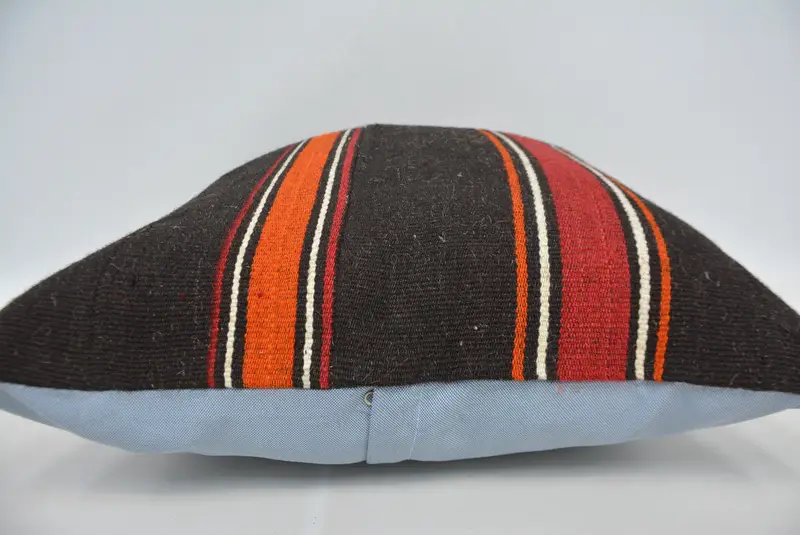 22x22 Brown Pillow Sham, Retro Throw Cushion Case, Handmade Kilim Cushion, Boho Pillow Sham Cover, Interior Designer Pillow, Cushion Case - 5
