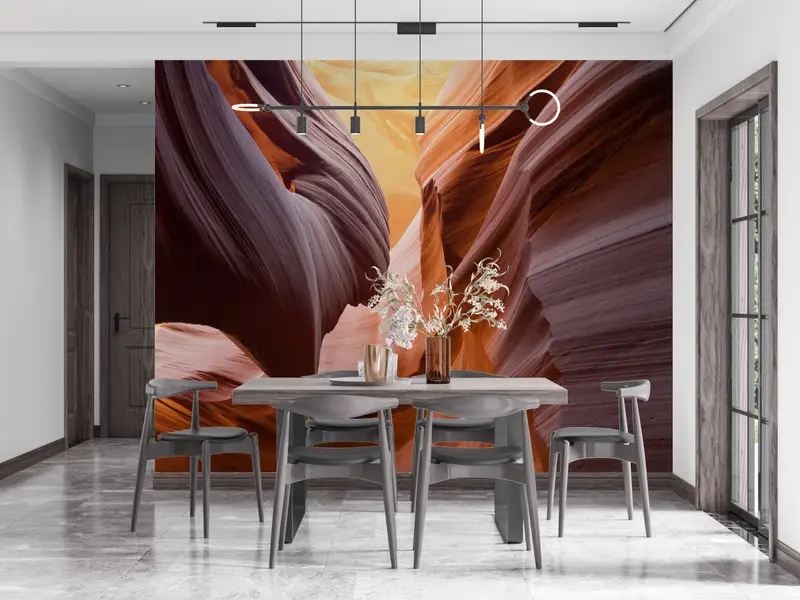 Paper Wall Art ,Landscape Mural,Antelope Canyon Photography,Bright Wall Paper,Wall Paper Peel and Stick,Canyon Landscape Mural, - 7