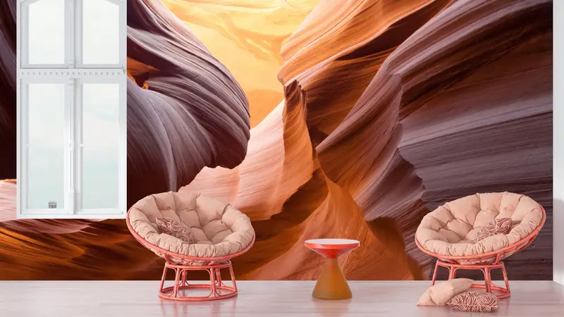 Paper Wall Art ,Landscape Mural,Antelope Canyon Photography,Bright Wall Paper,Wall Paper Peel and Stick,Canyon Landscape Mural, - 10