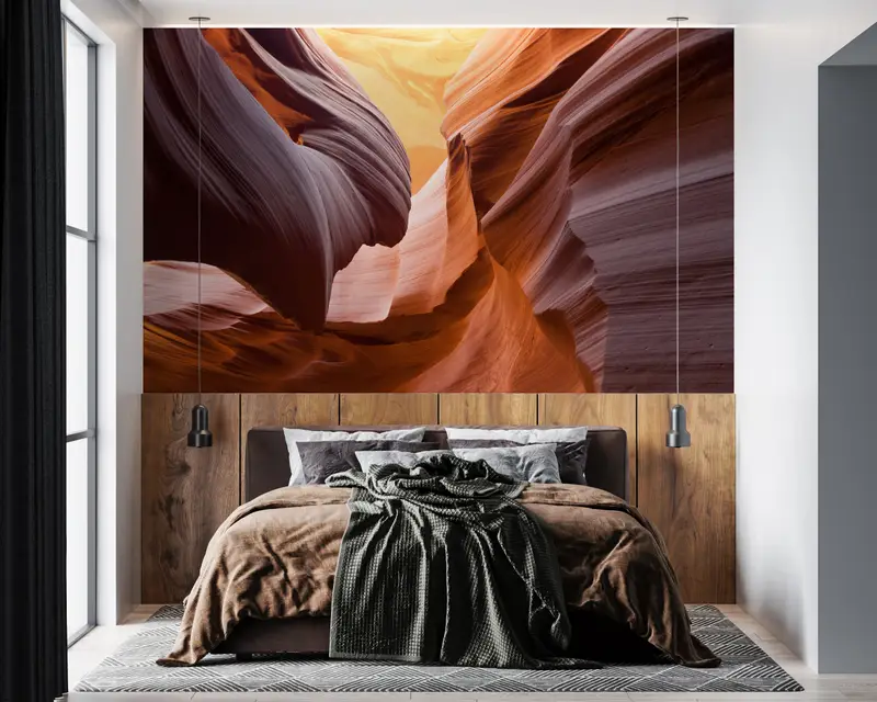 Paper Wall Art ,Landscape Mural,Antelope Canyon Photography,Bright Wall Paper,Wall Paper Peel and Stick,Canyon Landscape Mural, - 3