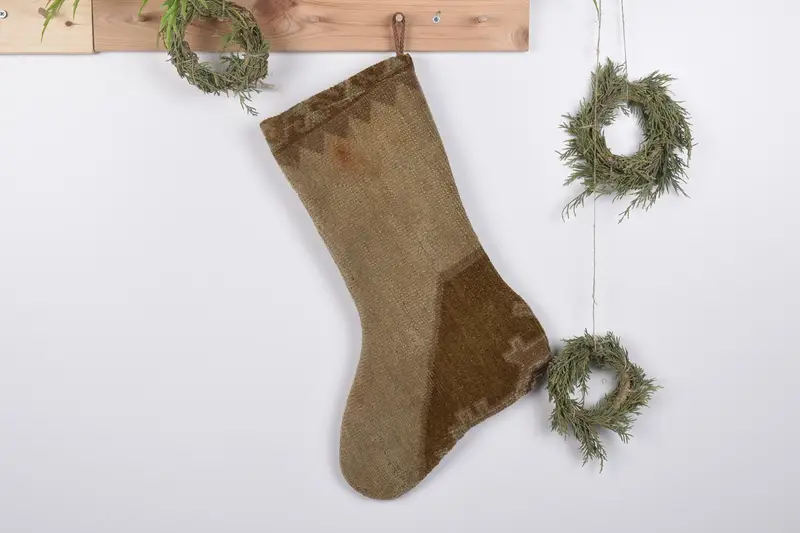 Festive Christmas Ornaments Pattern, 19 Inch Wide Christmas Stocking