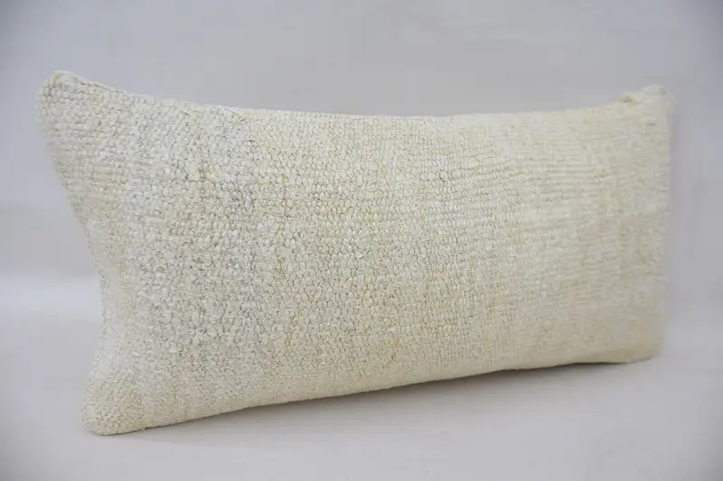 Luxury Cushion Cover, Pillow, Vintage Kilim Pillow, Turkish Kilim Pillow, Vintage Kilim Throw Pillow, 12x24 White Cushion Cover, Bright Pillow Sham - 2