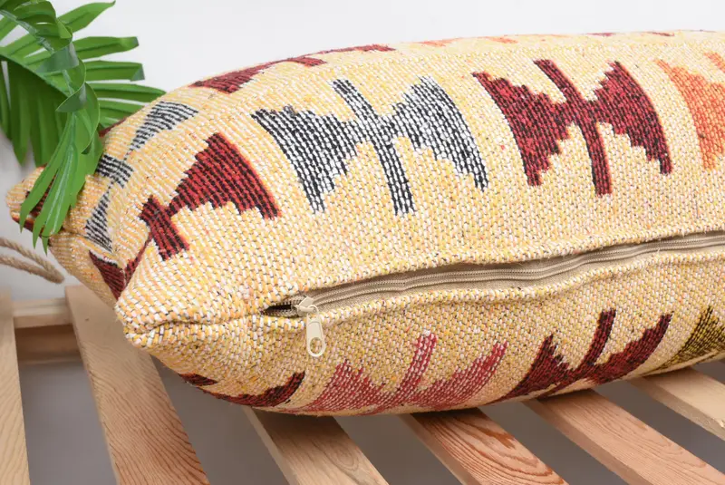 Handwoven Cushion Cover, Interior Designer Pillow, 16x43 Pink Cushion Case, Pillow for Couch, Kilim Pillow, Custom Cushion Case, Cushion Cover - 6