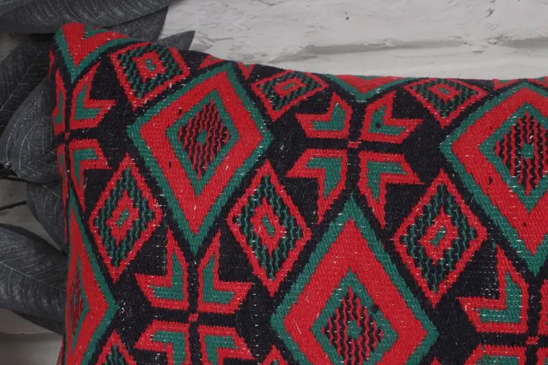 12x36 Red Pillow Case, Pillow Cover, Ethnical Kilim Rug Pillow, Pillow for Couch, Gift Pillow, Bohemian Cushion Pillow - 2