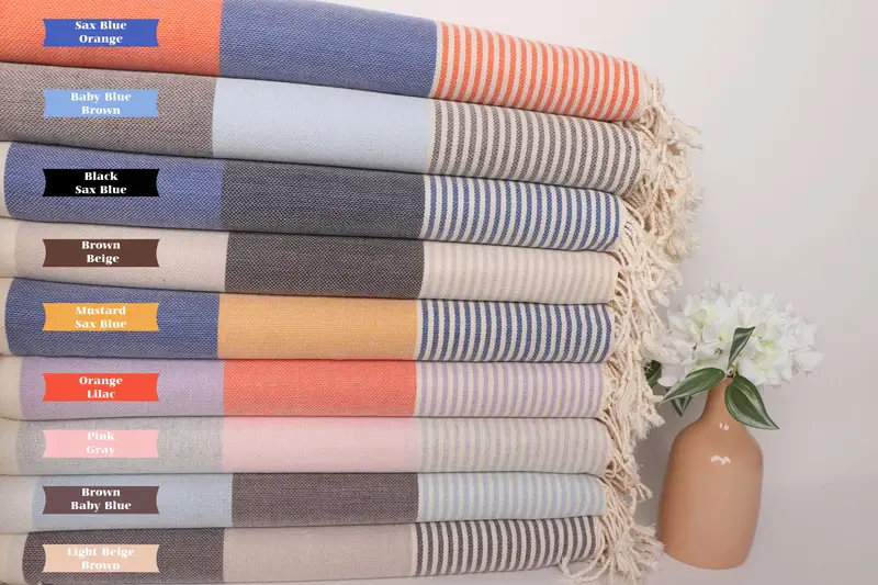Personalized Turkish Towel, Miami Bachelorette Party Favors, Wedding Shower Gift, Bridal Shower Gift, 68x40 Cotton Striped Towel, Beach Towel Gift - 1