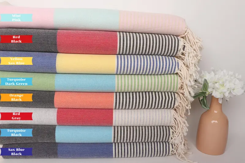 Personalized Turkish Towel, Miami Bachelorette Party Favors, Wedding Shower Gift, Bridal Shower Gift, 68x40 Cotton Striped Towel, Beach Towel Gift - 2