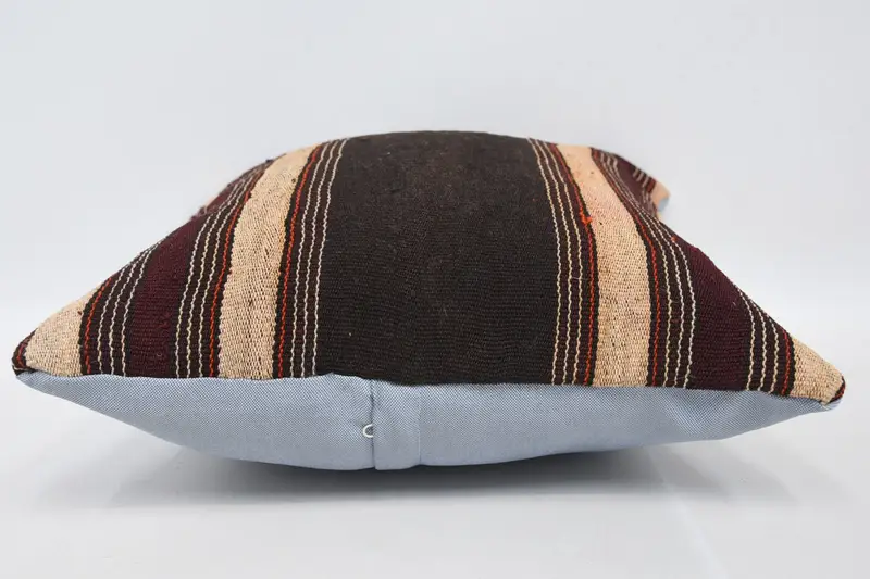 Pillow for Couch, Vintage Kilim Throw Pillow, 18x18 Brown Cushion, Cushion, Pillow for Sofa, Yoga Cushion Case, One Of A Kind Pillow Sham - 5