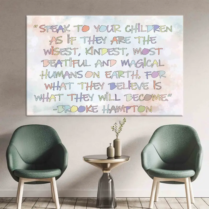 Speak To Your Children As If They Are The Wisest, Motivation Wall Art, Canvas Art, Wall Art Canvas, Nursery Wall Decor, Nursery Canvas, - 1