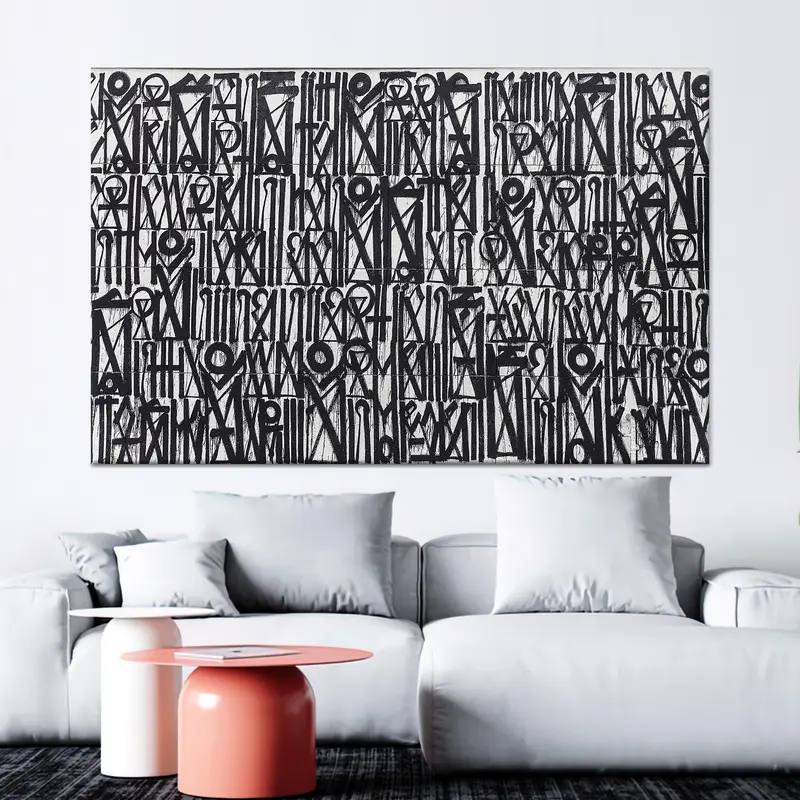 Kanvas Tablo Kentsel Zarafet: Soyut Siyah Sokak Grafiti