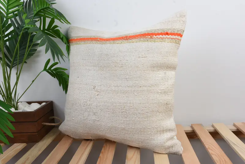 Vintage Pillow, Interior Designer Pillow, Living Room Throw Pillow Case, Turkish Pillow, Cushion Cover, 20x20 White Pillow Case - 4