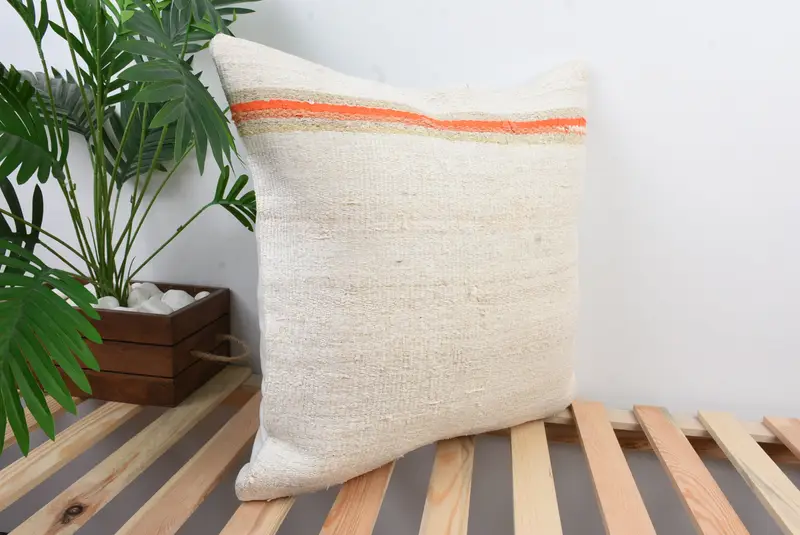 Vintage Pillow, Interior Designer Pillow, Living Room Throw Pillow Case, Turkish Pillow, Cushion Cover, 20x20 White Pillow Case - 5
