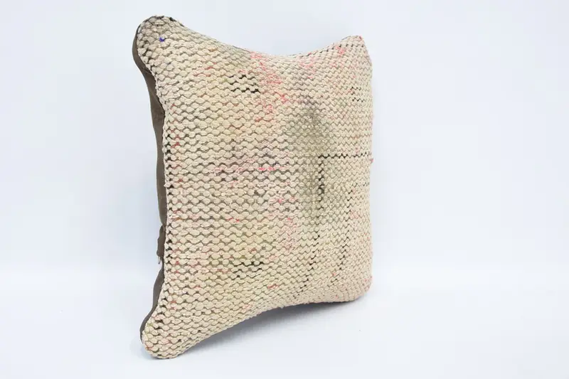 Christmas Pillow, Home Decor Pillow, Pillow Sham, Kilim Pillow Cover, Turkish Pillow, Vintage Kilim Pillow Cushion, 12x12 Beige Pillow Cover - 3