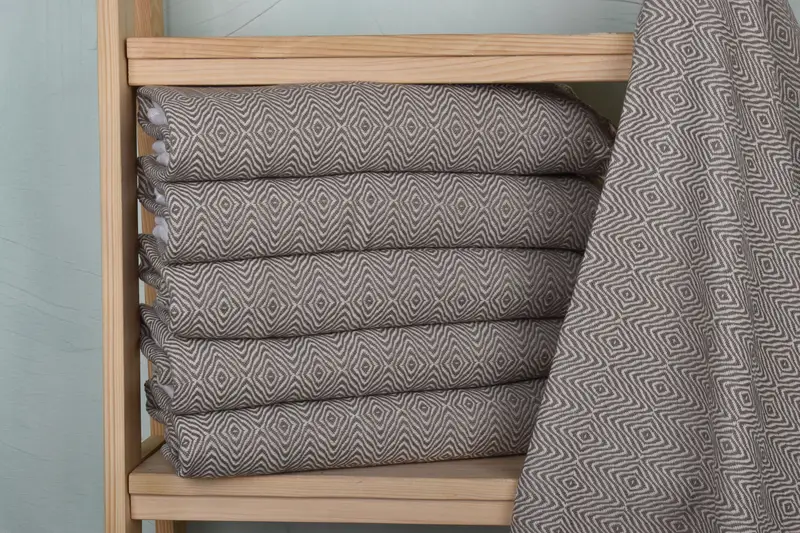 Brautdusche Gunst, personalisiertes Küchentuch, Monogramm Handtuch, Urlaubstuch, türkisches Handtuch Handtuch, 36x18 Baumwoll Zickzack Diamanttuch - 2