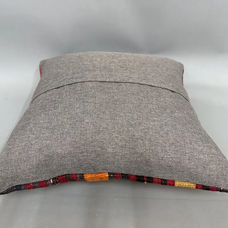 Pillow, Ethnic Pillow Sham, Ethnical Kilim Rug Pillow, 18x18 Red Cushion Cover, Kilim Pillow Cover, Boho Pillow Sham Cover - 7