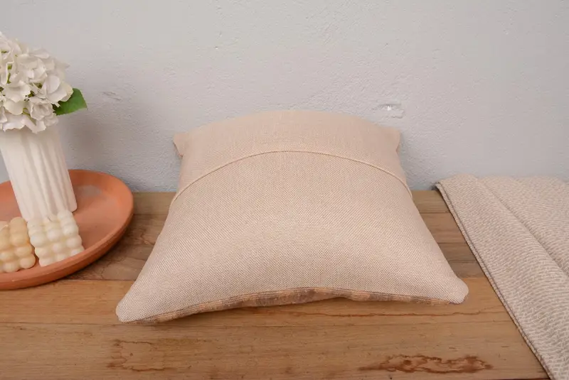 Cushion Cover, Ethnical Kilim Rug Pillow, Home Decor Pillow, Toss Pillow Case, 16x16 Pink Cushion Cover, Vintage Kilim Throw Pillow - 6