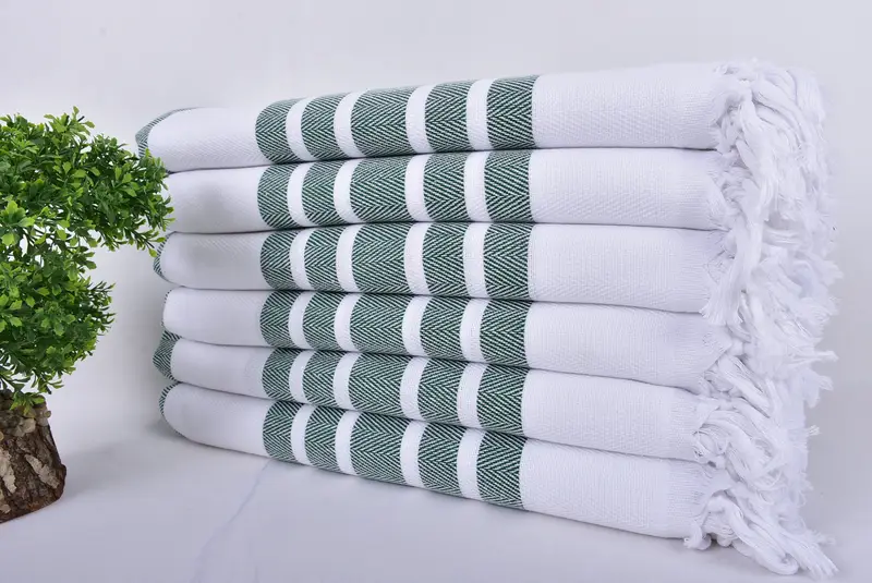 Bridesmaid Gifts, Quick-drying cotton Turkish beach towel, Hammam towel, Gift For Her, Valentines Day Gift For Him, 70x40 Cotton Herringbone Towel - 3