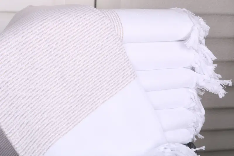 Beige Cotton Towel Personalized, 40x71 Inches