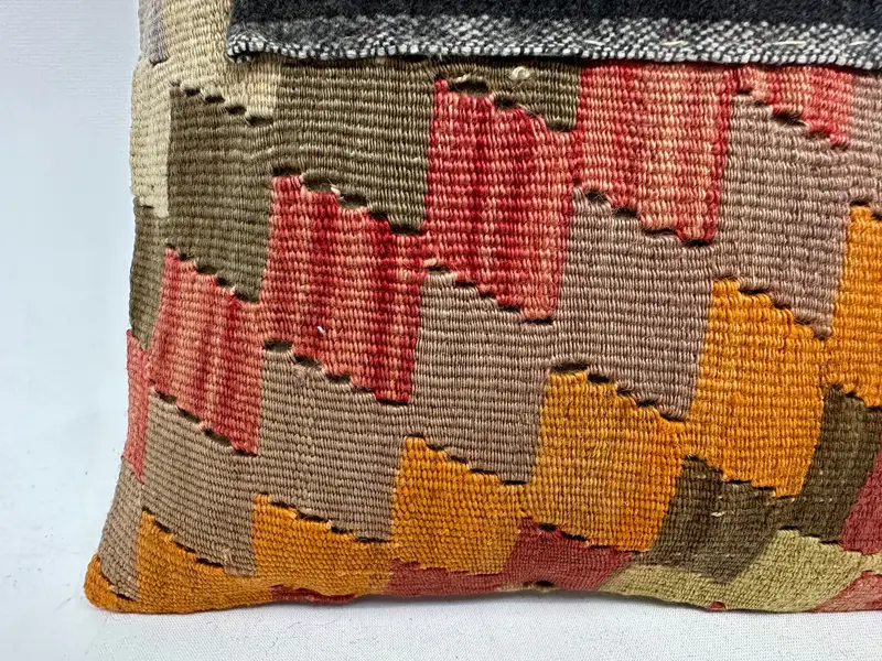 12x12 Orange Cushion Cover, Throw Kilim Pillow, Home Decor Pillow, Custom Pillow Cover, Boho Pillow, Pillow Case, Hippie Throw Pillow - 2