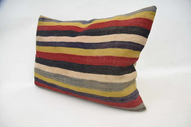 Throw Kilim Pillow, Art Deco Pillow Case, Vintage Kilim Pillow, Pillow, Ethnical Kilim Rug Pillow, 20x28 Red Pillow Cover - 6