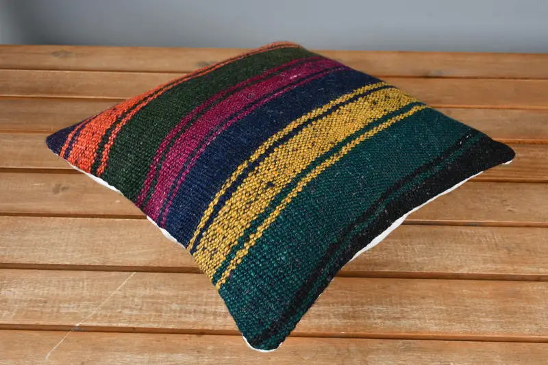 Neutrales Wurfkissen, Kissengehäuse, 12x12 Blue Pillow Hülle, Wohnkulturkissen, Kilimkissen, Kilimkissen, farbenfrohe Kissenschein - 2