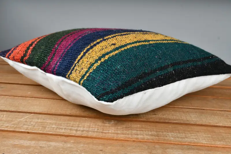 Neutrales Wurfkissen, Kissengehäuse, 12x12 Blue Pillow Hülle, Wohnkulturkissen, Kilimkissen, Kilimkissen, farbenfrohe Kissenschein - 4