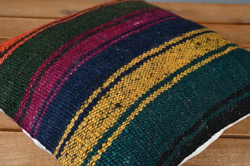 Neutrales Wurfkissen, Kissengehäuse, 12x12 Blue Pillow Hülle, Wohnkulturkissen, Kilimkissen, Kilimkissen, farbenfrohe Kissenschein - 3