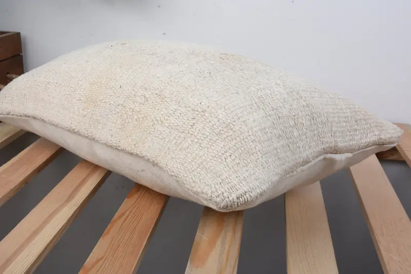 Vintage Pillow, Pillow Case, 12x20 Beige Cushion, Cotton Pillow Cover, Interior Designer Pillow, Sustainable Pillow, Gift Pillow - 6