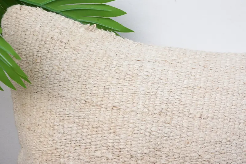 Vintage Pillow, Pillow Case, 12x20 Beige Cushion, Cotton Pillow Cover, Interior Designer Pillow, Sustainable Pillow, Gift Pillow - 2