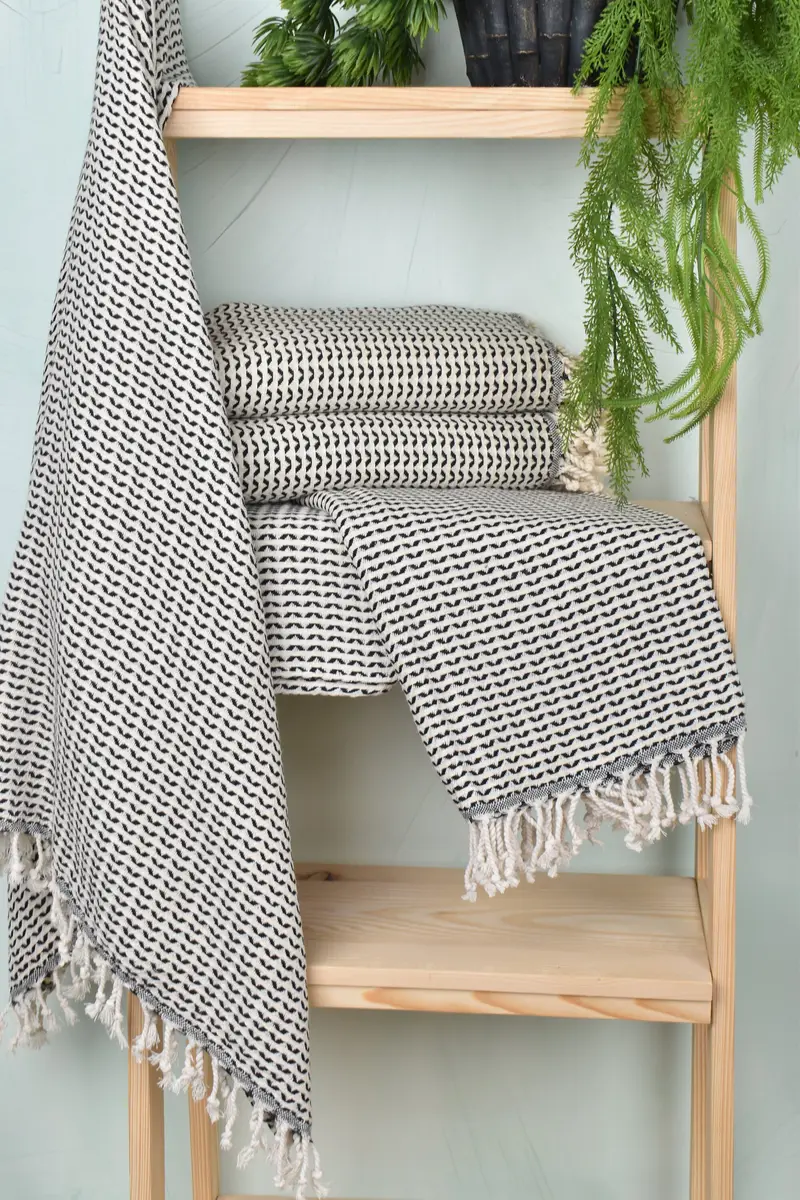 Cute Beach Towel, 70x40 Cotton Diamond Towel, Personalized Gift, Monogram Turkish Towel, House Warming Gift, Bachelorette Party Items, Fouta towel - 6