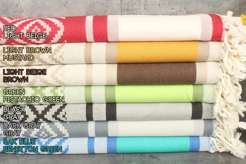 Monogram Beach Towel Organic Cotton Beige, 36x69 Inches