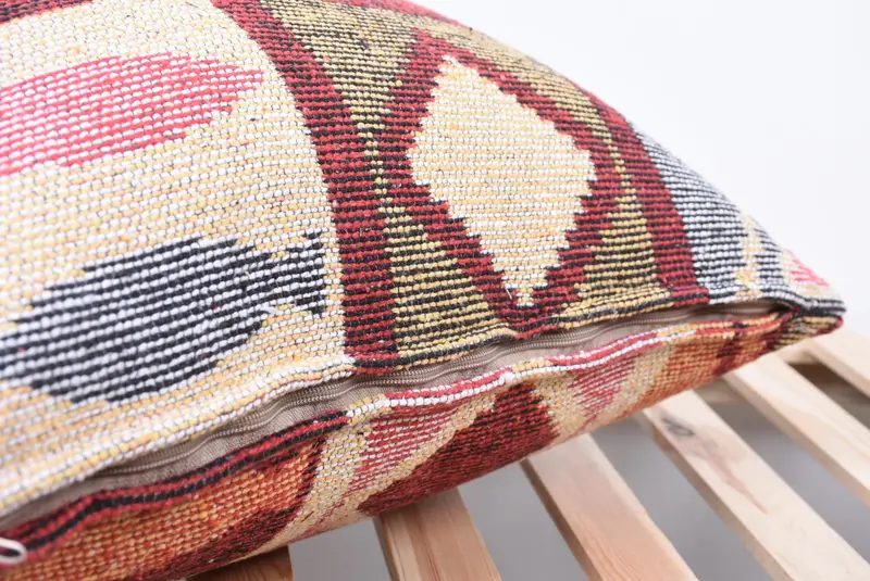 Bolster Cushion, Cushion, Kilim Pillow, Hippie Throw Cushion Case, Bright Pillow Case, 24x24 Orange Pillow, Vintage Pillow, Antique Pillows - 7